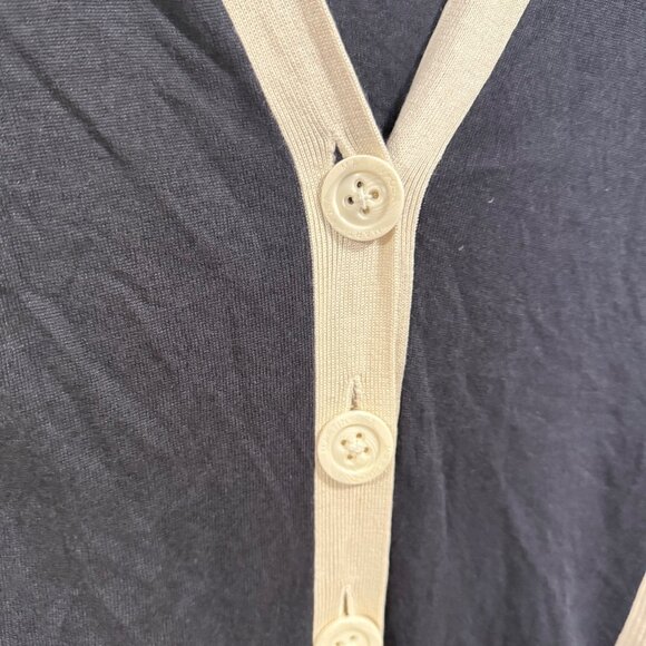 Martin‎ + Osa Blue White V-Neck Cardigan Modal Silk Cashmere Blend Size XS - Picture 2 of 7